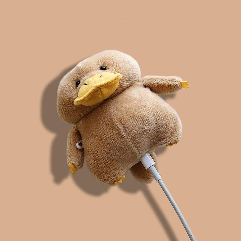SGVAHY Furry Case for AirPods 1&2 Funny Cute 3D Cartoon Plush Design Duck Soft Warm Fluffy Cover with Keychain Kawaii Anti-Fall Protective Case Women Girls - Image 4